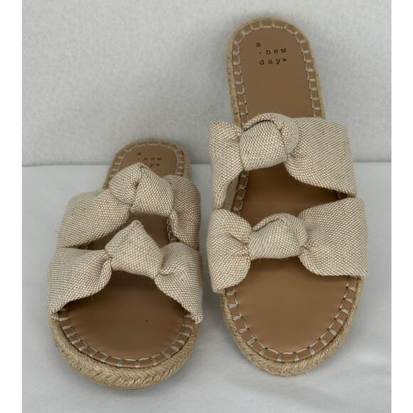 A New Day Women's Miriam Double Knotted Espadrille Slide Sandals 8 1/2 - Picture 4 of 9